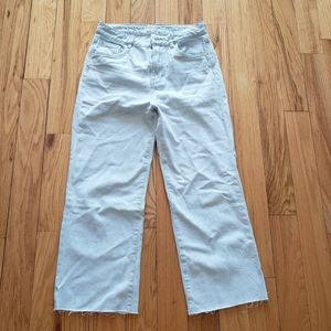 Raw Hemmed Straight Leg Wide Jean